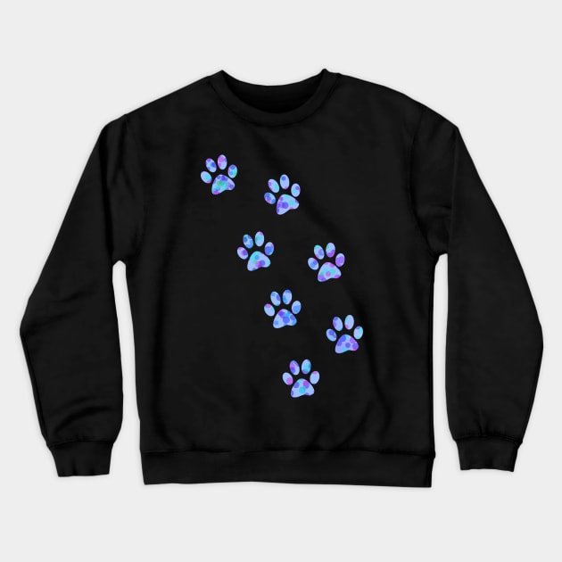 Spotted Paw Prints Crewneck Sweatshirt by alisadesigns